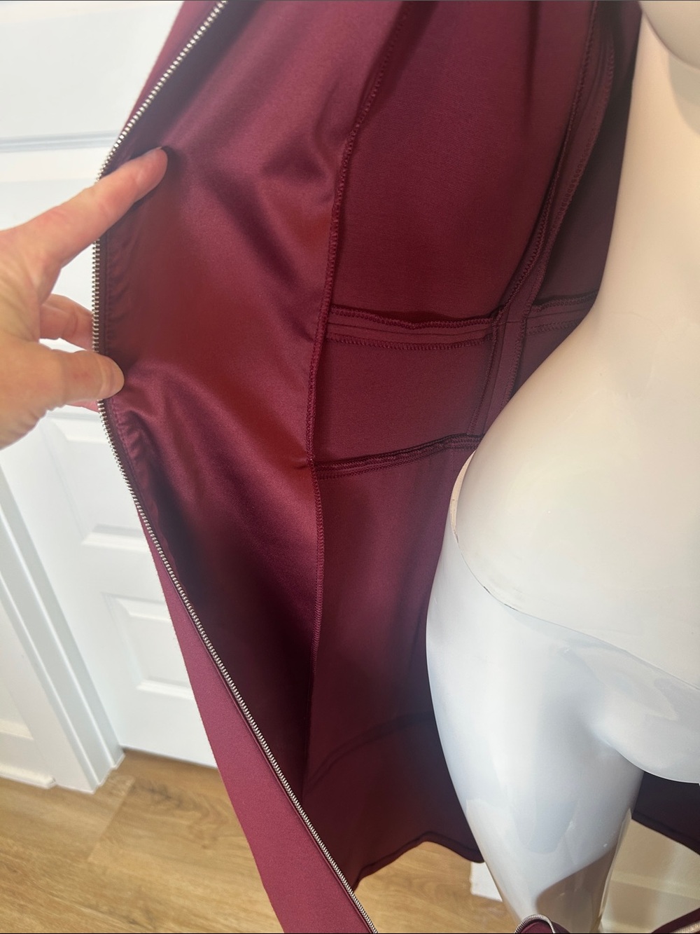 Lafayette 148 New York Burgundy Zip-Front Midi Dress - Picture 7 of 11